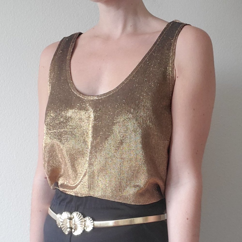 Vintage 70s Gold Lurex Tank